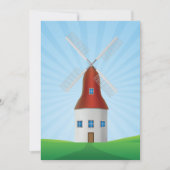 Windmühle Landschaft Grüne Hügel Einladung (Vorderseite)