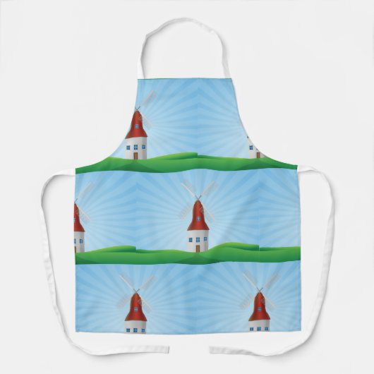 Windmühle Landschaft Grüne Hügel Schürze (Vorderseite)