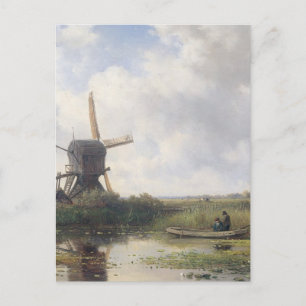 Windmühle Landschaft - Willem Roelofs Postkarte
