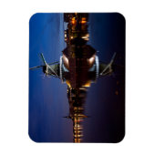 Windmühle Leidschendam mit Reflexion in der Nacht Magnet (Vertikal)