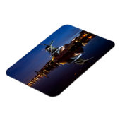 Windmühle Leidschendam mit Reflexion in der Nacht Magnet (Linke Seite)