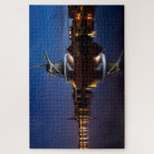 Windmühle Leidschendam mit Reflexion in der Nacht Puzzle (Vertikal)