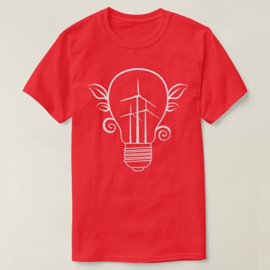 Windmühle Light Bulb Solar Power Klimaschutz Ohr T-Shirt (Design vorne)