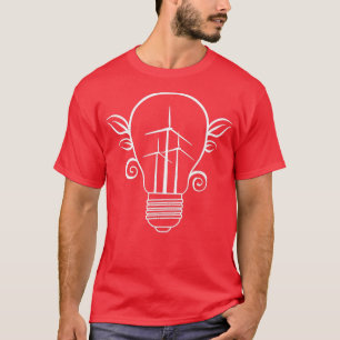 Windmühle Light Bulb Solar Power Klimaschutz Ohr T-Shirt