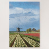Windmühle mit Tulpen Blume vertikal Puzzle (Vertikal)