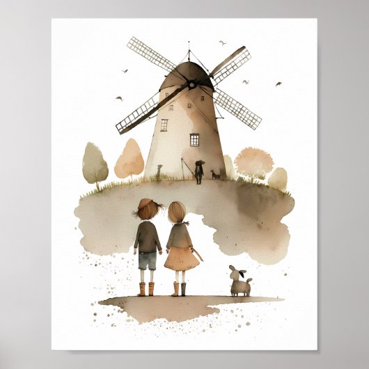 Windmühle Poster (Vorne)