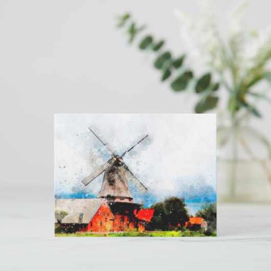 Windmühle Postkarte (Stehend Vorderseite)