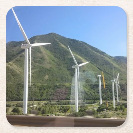 Windmühle Rechteckiger Pappuntersetzer (Vorderseite)