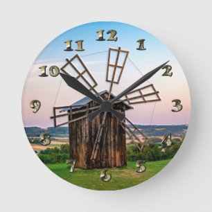 Windmühle Runde Wanduhr