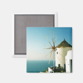 Windmühle Santorini, Griechenland Magnet (Vorderseite/Rückseite)
