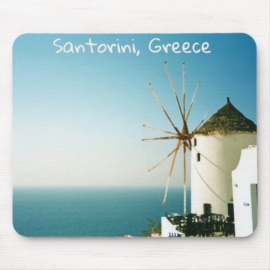 Windmühle Santorini, Griechenland Mousepad (Vorne)