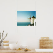 Windmühle Santorini, Griechenland Poster (Küche)