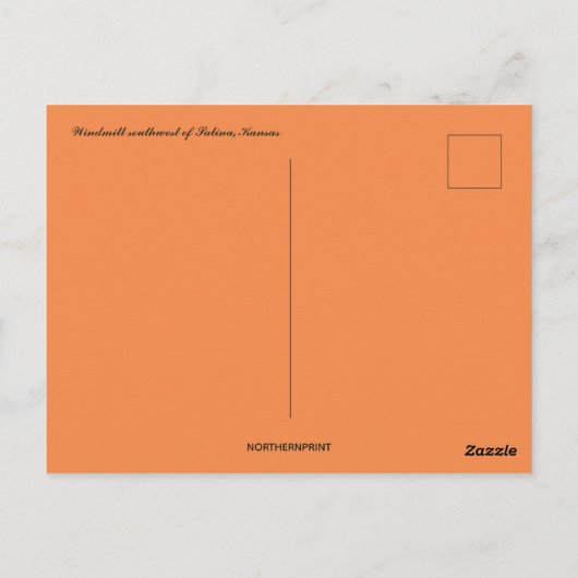 Windmühle Südwestlich von Salina Kansas Postkarte (Rückseite)