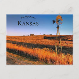 Windmühle Südwestlich von Salina Kansas Postkarte