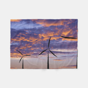 Windmühle Turbine bei Sunset Fleecedecke