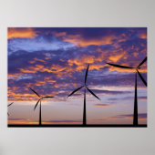 Windmühle Turbine bei Sunset Poster (Vorne)