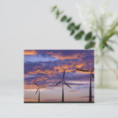 Windmühle Turbine bei Sunset Postkarte (Stehend Vorderseite)