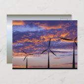 Windmühle Turbine bei Sunset Postkarte (Vorne/Hinten)