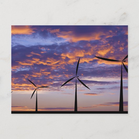 Windmühle Turbine bei Sunset Postkarte (Vorderseite)