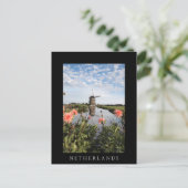 Windmühle und Blume, Holländische Vertikalkarte Postkarte (Stehend Vorderseite)