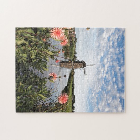 Windmühle und Blumen in den Niederlanden Puzzle (Horizontal)