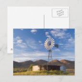 Windmühle und Damm im Karoo bei Sonnenaufgang Postkarte (Vorne/Hinten)