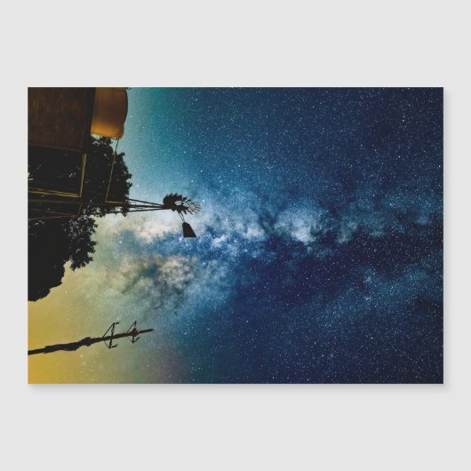 Windmühle und Milchstraße Magnetkarte (Vorderseite)