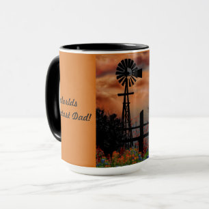 Windmühle und Orangenmond Tasse