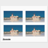 Windmühle und Salzpfannen in der Salina von Trapan Rechteckiger Aufkleber (Blatt)