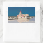 Windmühle und Salzpfannen in der Salina von Trapan Rechteckiger Aufkleber (Tasche)