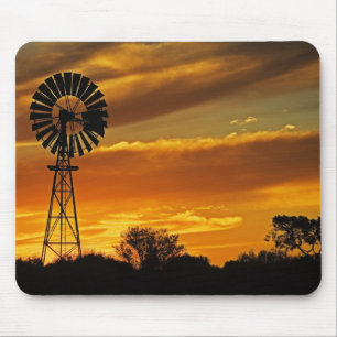 Windmühle und Sonnenuntergang, William Creek, Oodn Mousepad