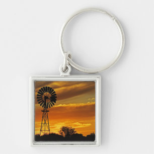 Windmühle und Sonnenuntergang, William Creek, Oodn Schlüsselanhänger