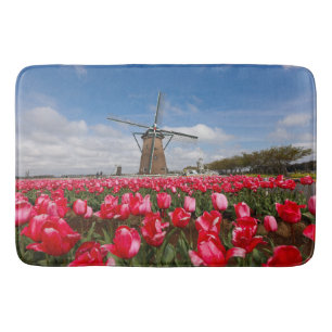 Windmühle und Tulips Badematte