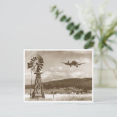 Windmühle und Vintages Foto Postkarte (Stehend Vorderseite)