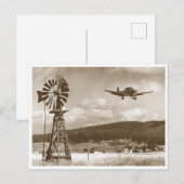 Windmühle und Vintages Foto Postkarte (Vorne/Hinten)