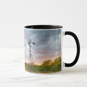 Windmühle und Wolken bei Sonnenuntergang Tasse