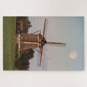 Windmühle unter einem Vollmond Puzzle (Horizontal)