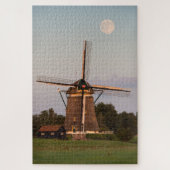 Windmühle unter einem Vollmond Puzzle (Vertikal)