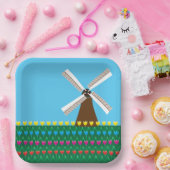 Windmühle unter Tulip-Blume Pappteller (Party)