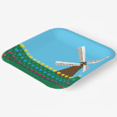 Windmühle unter Tulip-Blume Pappteller (Gewinkelt)