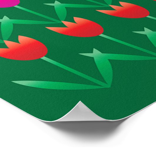 Windmühle unter Tulip-Blume Poster (Ecke)