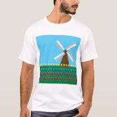Windmühle unter Tulip-Blume T-Shirt (Vorderseite)