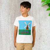Windmühle unter Tulip-Blume T-Shirt