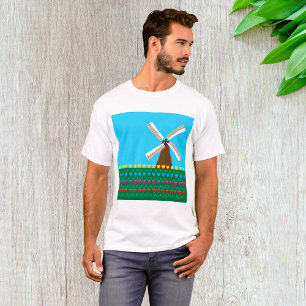 Windmühle unter Tulip-Blume T-Shirt