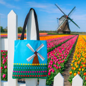 Windmühle unter Tulip-Blume Tasche