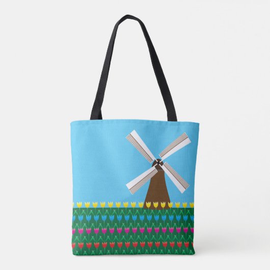 Windmühle unter Tulip-Blume Tasche (Rückseite)