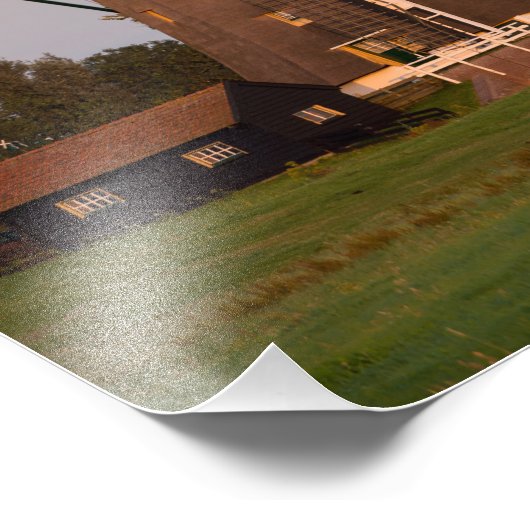 Windmühle unter Vollmond-Foto Fotodruck (Ecke)