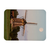 Windmühle unter Vollmond-Foto-Magnet Magnet (Horizontal)