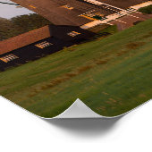 Windmühle unter Vollmondplakat Poster (Ecke)