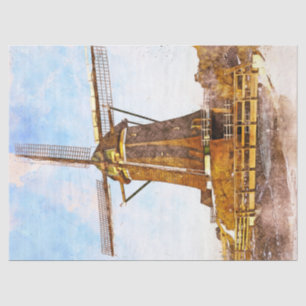 Windmühle Vintages Dekoupage Tissue Paper Seidenpapier